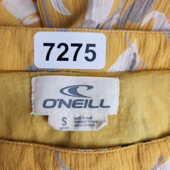 Oneill Skirt Womens Small Yellow Floral Maxi Double Slit Beach Swim Cover Casual - Picture 15 of 16